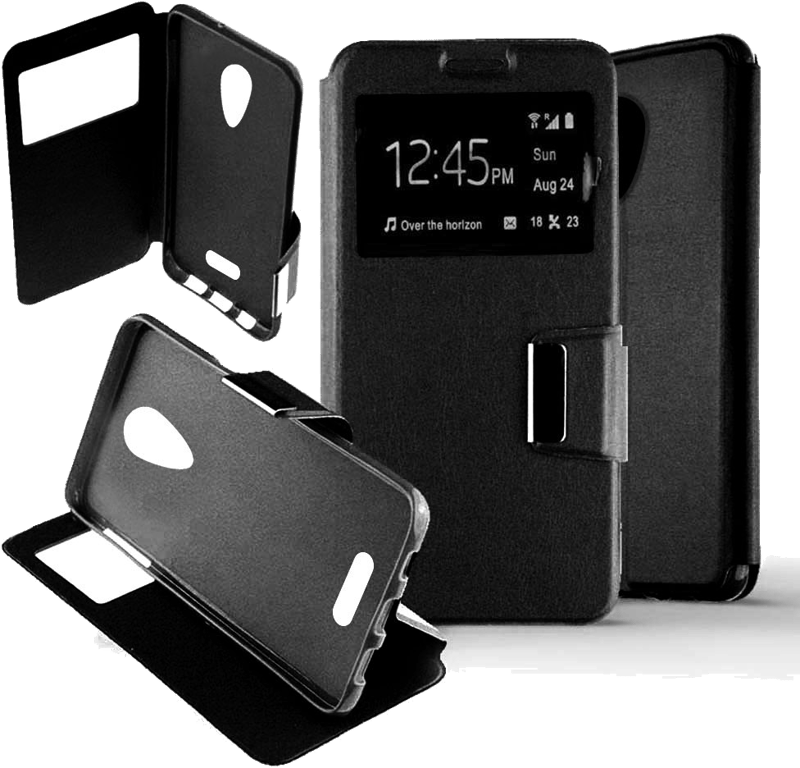 Etui Folio compatible Noir Wiko Tommy 2