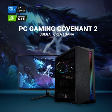PC completo per videogiocatori - Intel Core i5-12400F, Nvidia RTX 3050, 16 GB di RAM, 2 TB SSD, FDOS, monitor QHD HDR da 27'', tastiera (QWERTY) + cuffie + auricolari + mouse + mouse pad