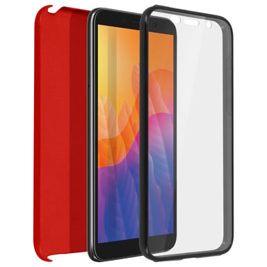 Avizar Funda Integral para Huawei Y5p Protección Trasera Rígida y Delantera Blanda Rojo