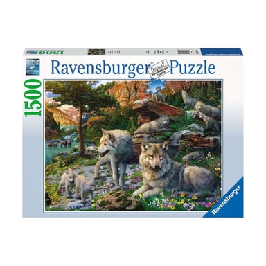 Puzzle de 1500 piezas - Lobos en primavera: Diversión y relajación