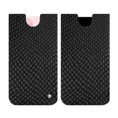 Pochette cuir Apple iPhone 15 -  - Noir - Cuir Abaca