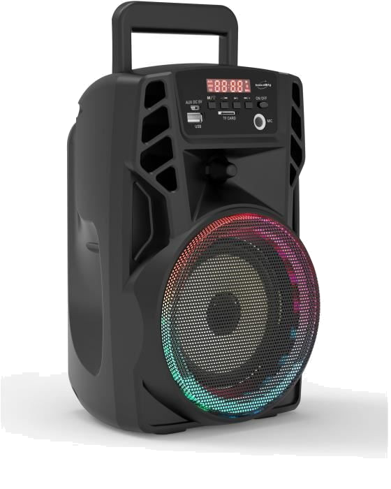 INOVALLEY HP72BTH - Enceinte lumineuse karoke Bluetooth 20W - Lumieres LED colorees synchronisees -