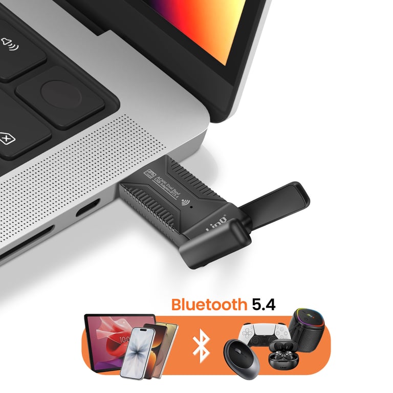 Carte Réseau Clé USB WiFi 600Mbps et Bluetooth 5.4 Double Bande Neuf - vue 2