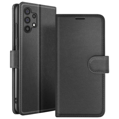 Zanaé Funda tipo cartera para Galaxy A32 4G con soporte y lengüeta magnética Negro