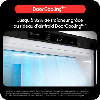 Réfrigérateur Congélateur En Bas LG GBBS322CEV – Volume 375L, DoorCooling+ - vue 3