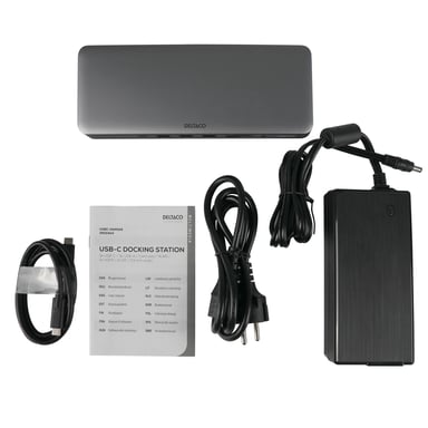 USB-C dock, triple, 2x HDMI/DP, USB-C/