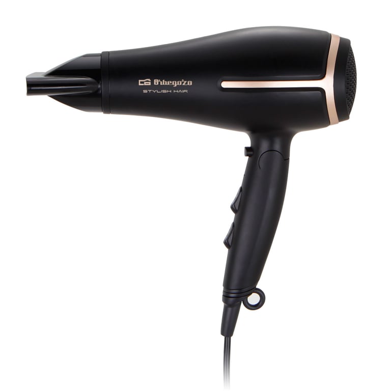 Sèche cheveux pliable professionnel Orbegozo Puissance et confort dans un design compact 3 niveaux de température 2 vitesses Bouton air froid Diffuseur et concentrateur Neuf - vue 2
