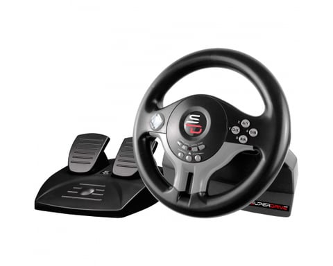 Subsonic SV200 Noir, Gris USB Volant + pédales Nintendo Switch, PC, PlayStation 4, Xbox