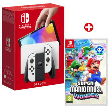 Switch OLED Blanche 64 Go & Super Mario Bros Wonder