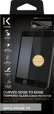 Protezione dello schermo in vetro temperato da bordo a bordo per Apple iPhone 7/8, nero
