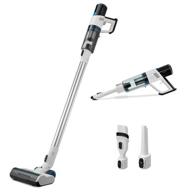 MEDION P250 Aspiradora escoba Batería Secar HEPA Sin bolsa 400 L 250 W Negro, Acero inoxidable, Blanco 2,2 Ah