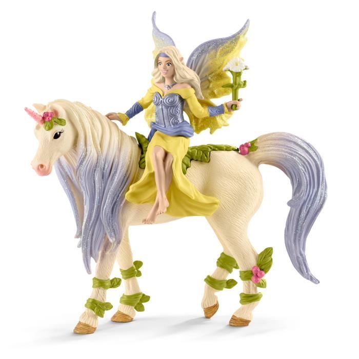 Schleich Fée Sera Avec Figurine Licorne Aux Fleurs - Fée Sirene Magique Et Fantastique Et Jouet Licorne