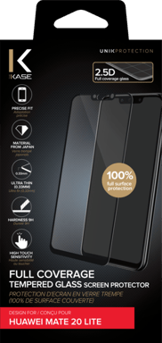 Pellicola protettiva in vetro temperato (100% di copertura della superficie) per Huawei Mate 20 Lite, nero