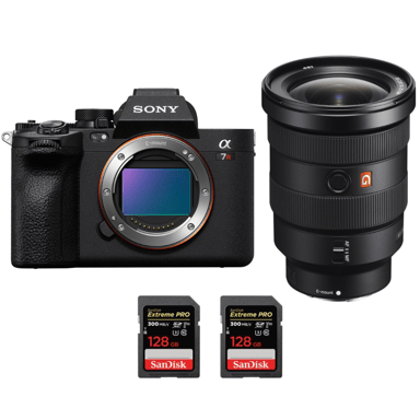 Appareil photo hybride Sony A7R V + FE 16-35mm f/2.8 GM + 2 SanDisk 128GB Extreme PRO UHS-II + Ebook ''20 astuces pour des images qui claquent''