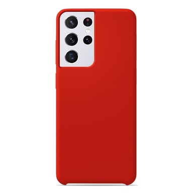 Coque silicone unie Soft Touch Rouge compatible Samsung Galaxy S21 Ultra