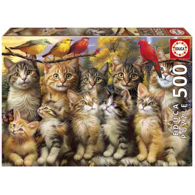 Puzzle - EDUCA - Gatitos y Pájaros - 500 piezas