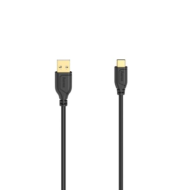 Cavo USB-C Flexi-Slim, USB 2.0, 480 Mbit/s, nero, 0,75 m