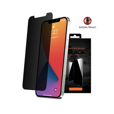 EIGER Mountain Glass Protector de pantalla 2,5D para Apple iPhone SE (2020)/8/7 Negro con kit de limpieza