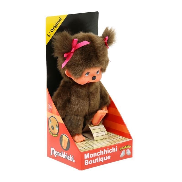 Peluche singe - BANDAI - Peluche l'Original Fille - Monchhichi - 20 cm - Neuf
