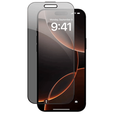 Crong Vidrio Templado 9H para iPhone 16 Pro Max con Filtro de Privacidad Transparente