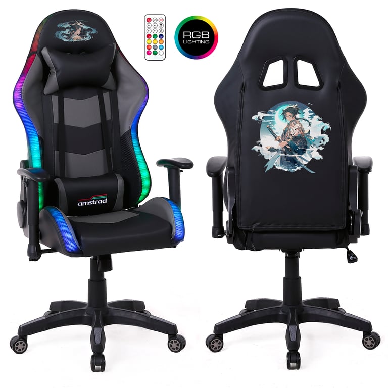 Fauteuil gaming AMSTRAD ELITE LED SAMURAI et Eclairage LED 576 effets Télécommande - vue 2