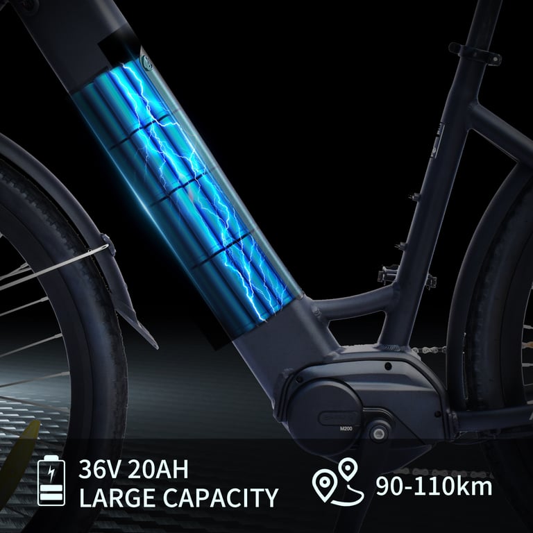 Vélo électrique de ville TTGO XK ZZ 28ST 28'' pour femmes Moteur Batterie 36 V 20 Ah Frein à disque hydraulique Shimano 9 vitesses Neuf - vue 2