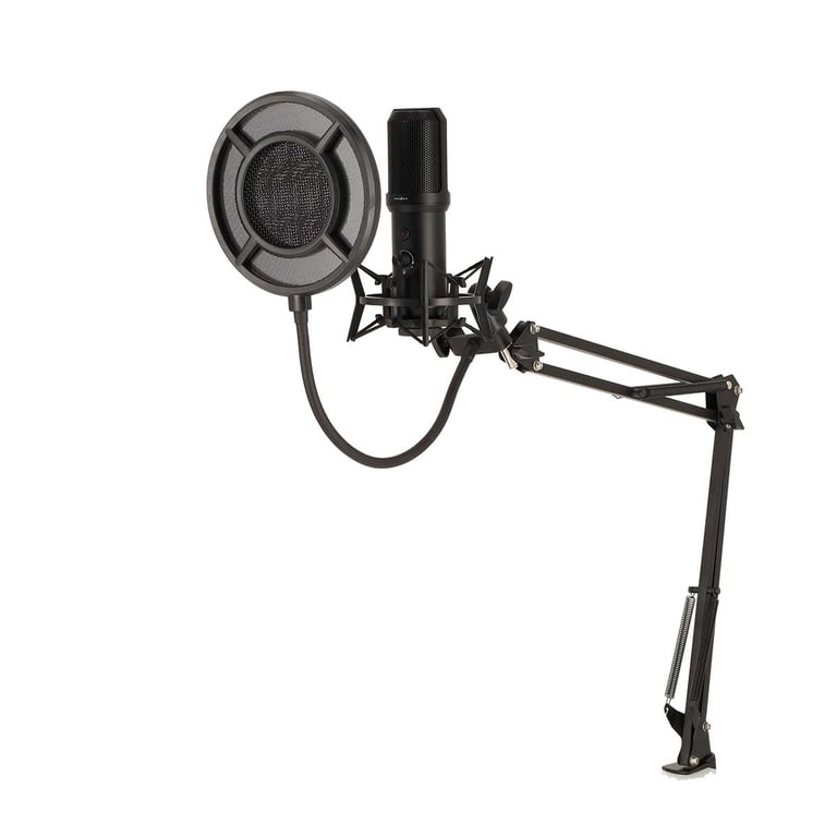 Microphone Nedis GSMIC410BK – USB, Bras Articulé, Filtre Anti-pop
