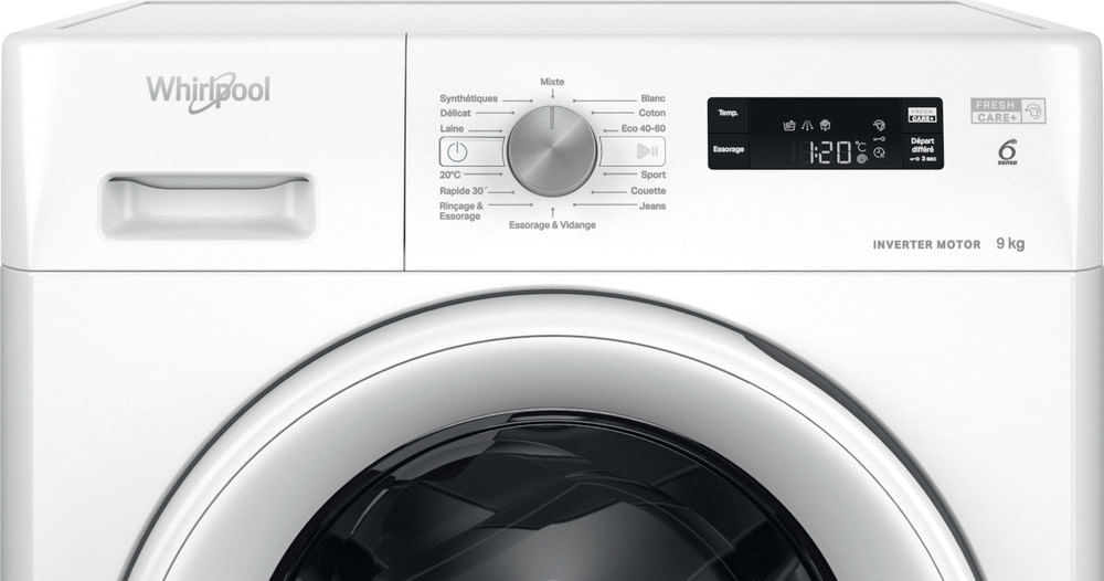 WHIRLPOOL Lave linge frontal 60 cm 9 kg 1200 trmn FFSP9269WFR - vue 6