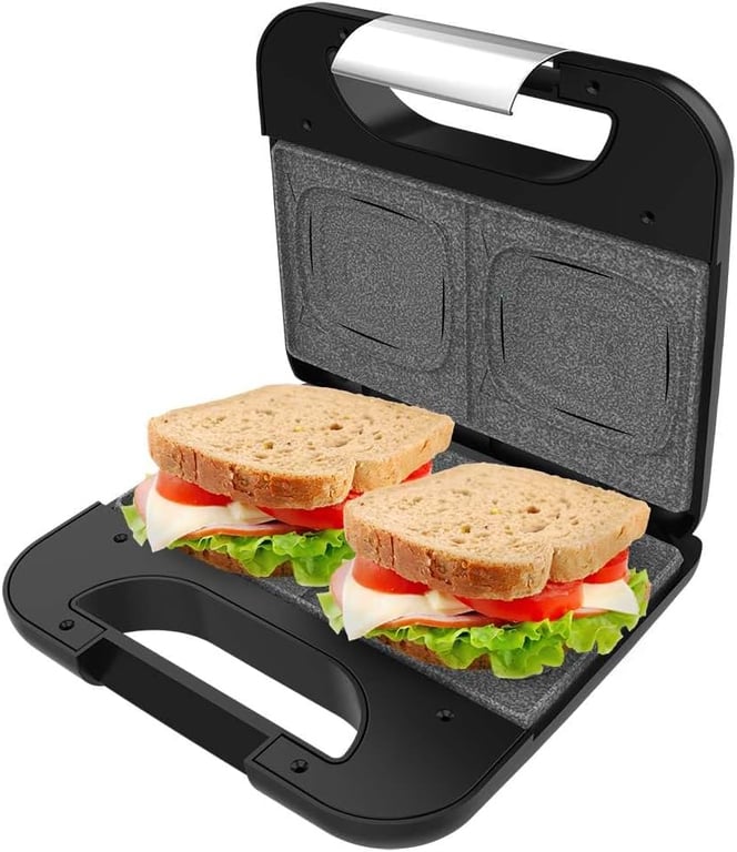 Appareil à sandwich 800?W avec plaques carrées antiadhésives Neuf