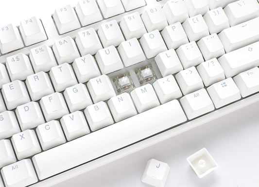 Ducky One 3 Classic Pure White TKL Gaming Tastatur RGB LED - MX-Brown teclado Juego USB Alemán Blanco