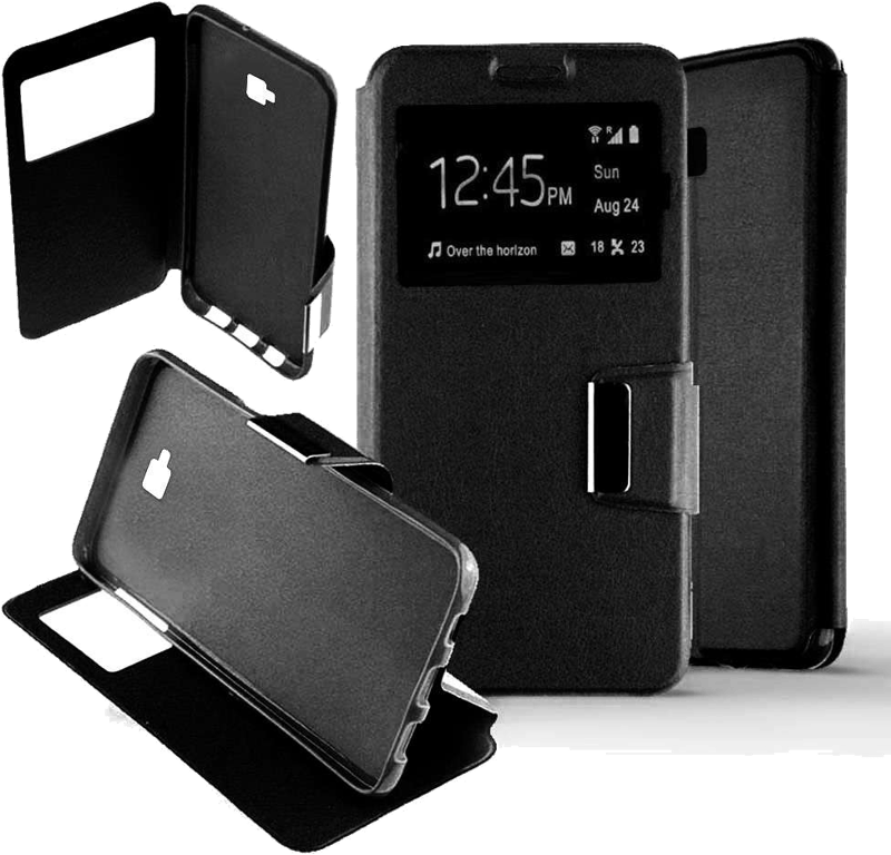 Etui Folio compatible Noir Samsung Galaxy J4 Plus 2018