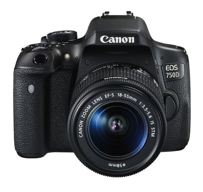Canon EOS 750D + EF-S 18-55mm Juego de cámara SLR 24,2 MP CMOS 6000 x 4000 Pixeles Negro