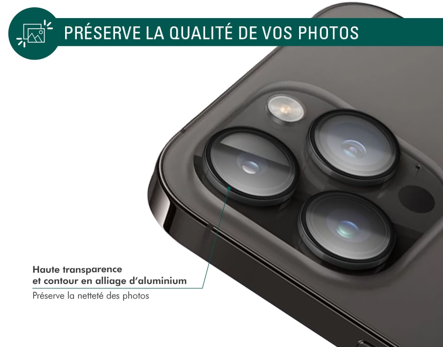 Protège Lentilles caméra iPhone 15 / 15 Plus Garanti à vie Force Glass