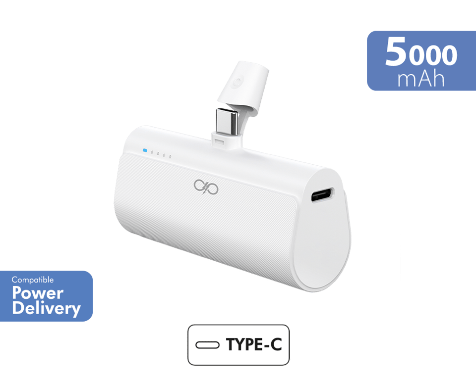 Powerbank 5000 mAh PD avec Connecteur USB C Intégré et Indicateurs LED Neuf - vue 2