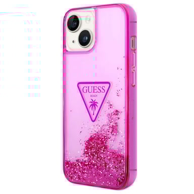 Coque pour Apple iPhone 14 Glitter Palm à paillettes Rose