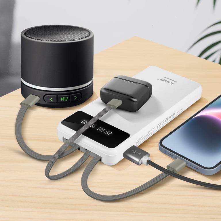 Batterie Secours 15000mAh Câble 4 en 1 Amovible et Sortie USB Compact LinQ Neuf - vue 2
