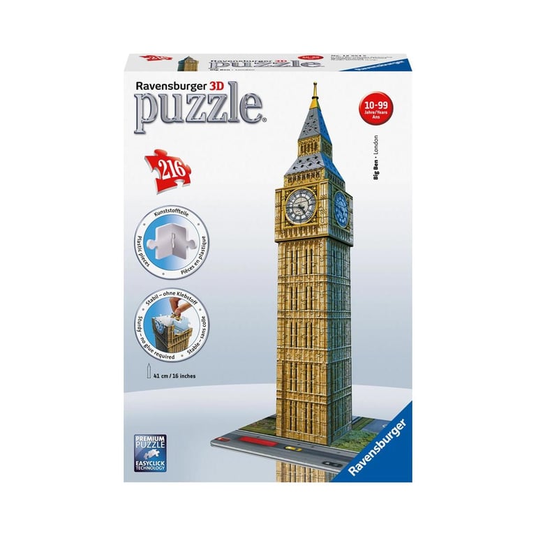 Puzzle 3D 216 pièces : Big Ben Londres Ravensburger France - vue 2