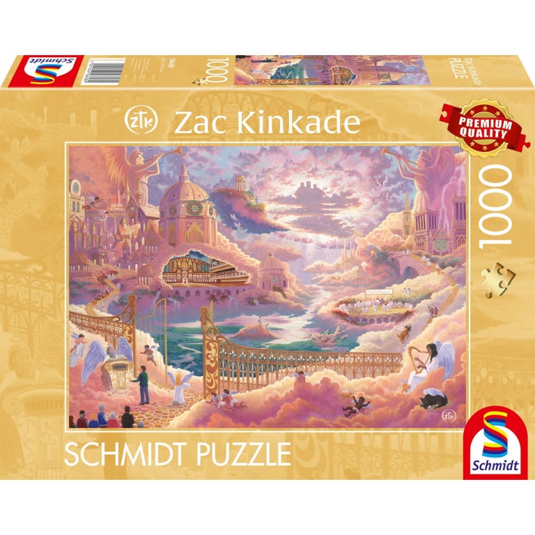 Jeu de puzzle Schmidt Spiele Zac Kinkade Kingdom of Heaven 1000 pièces Premium Paysage céleste Or Neuf