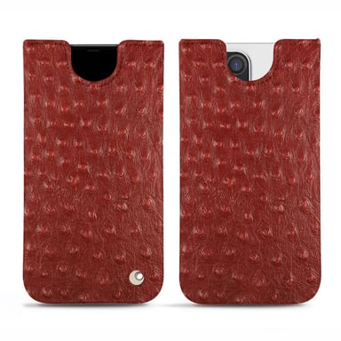 Pochette cuir Apple iPhone 12 Pro -  - Rouge - Cuir Abaca