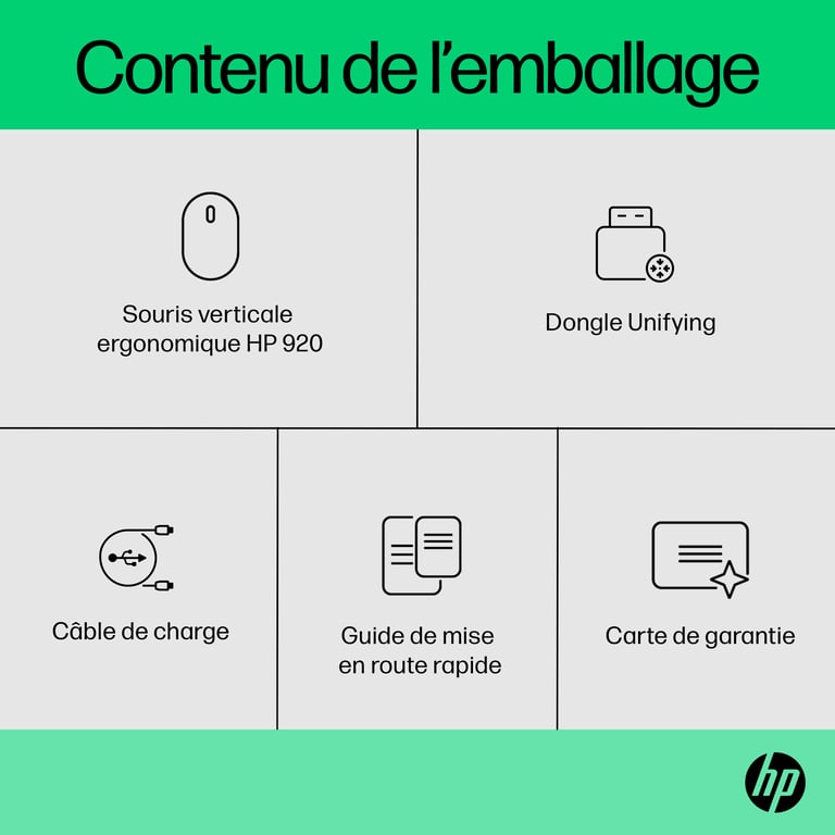 Souris HP 920 – Sans Fil, Verticale, 4000DPI - vue 2