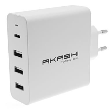 Cargador de red Akashi 45W 6A USB-C + 3x USB-A