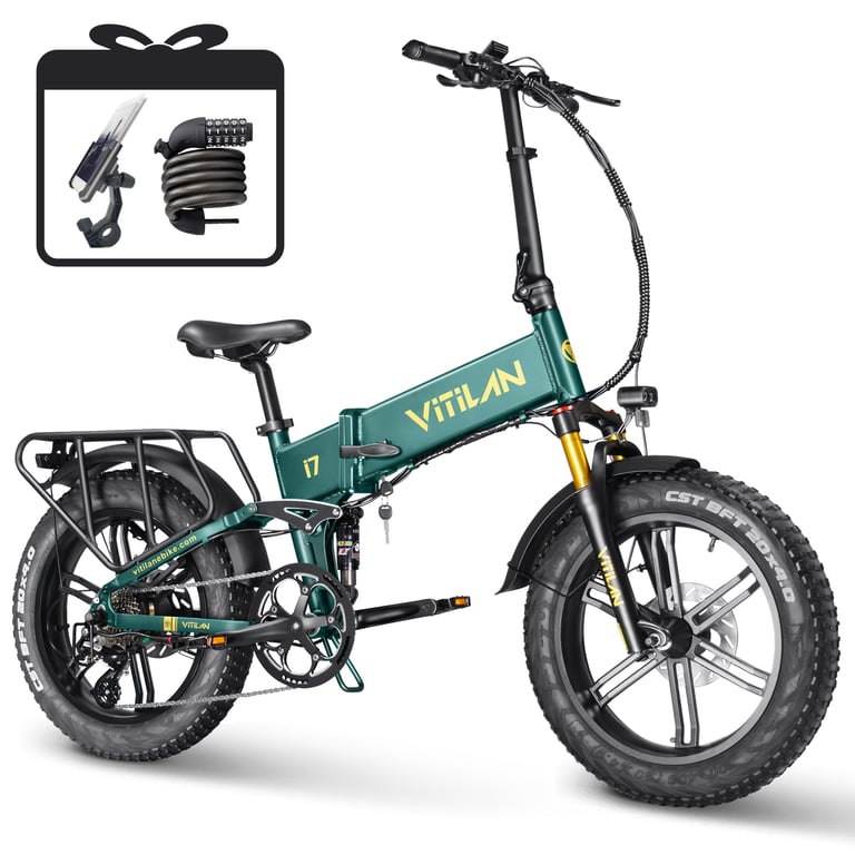 VITILAN i7 Pro 3.0 Vélo électrique pour adultes 48 V 20 Ah Batterie amovible vélo électrique pliable à suspension complète avec frein hydraulique Shimano 8 vitesses Neuf - vue 2