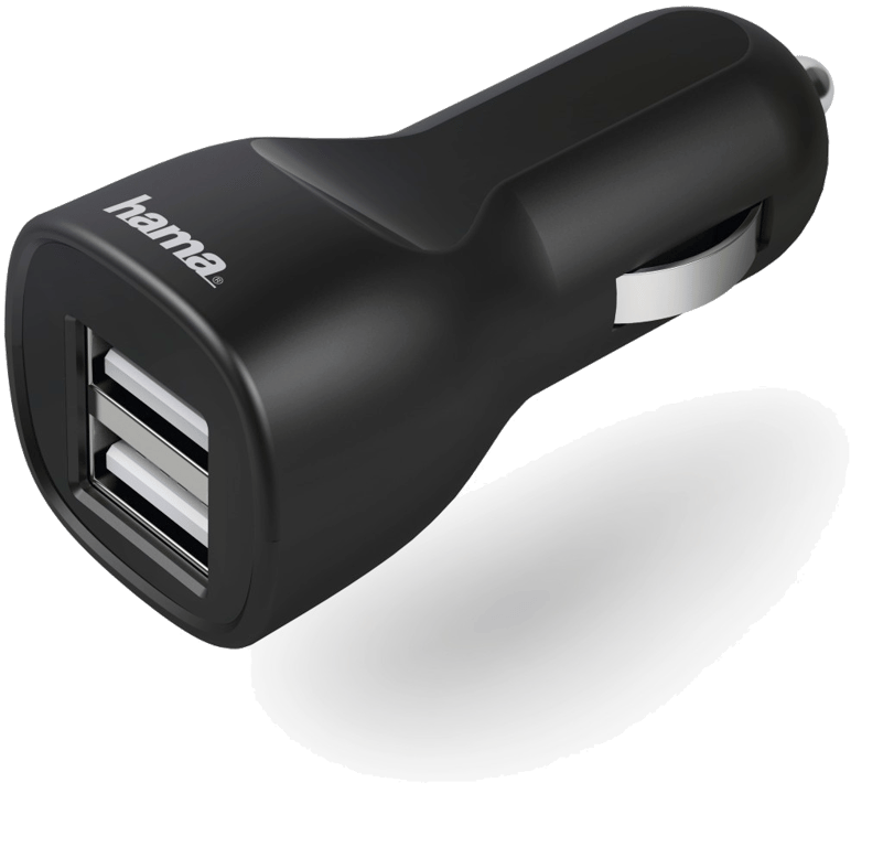 Chargeur pour voiture, 2 ports USB, 2,4 A, noir