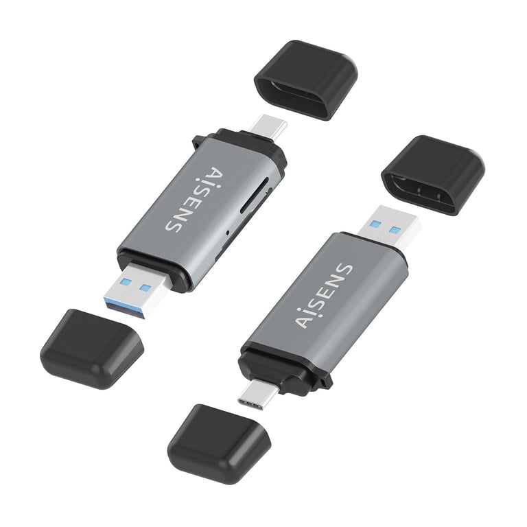 AISENS ASCR 2AC11 GR lecteur de carte mémoire USB 3.2 Gen 1 3.1 Gen 1 Type AType C Neuf - vue 3