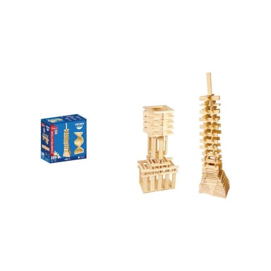 Jeujura Jeu de construction TeCap Classic 200 pieces bois naturel 3 ans