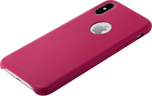 Coque en Cuir Véritable Fabriquée à  la Main pour Apple iPhone X, Rose Fuchsia