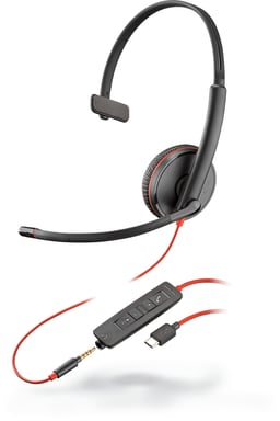 POLY Blackwire C3215 Casque Avec fil Arceau Bureau/Centre d'appels USB Type-C Noir