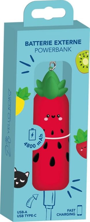 Batterie externe Yello koko Powerbank 4800 mAh Fraise - vue 3