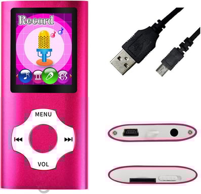 Lecteur MP4 avec micro SD de 64 go rose