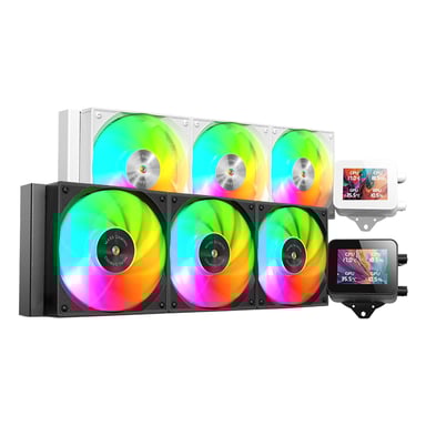 Mars Gaming MLVISION360 système de refroidissement d'ordinateur Processeur Refroidisseur de liquide tout-en-un 12 cm Noir